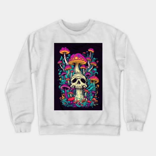 Psychedelic World Sketches Magic Shroom Crewneck Sweatshirt by FrogandFog